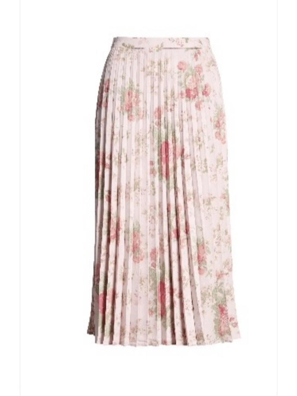 Rachel Parcel Floral Pleated Midi Skirt - Pink Floral NWT M